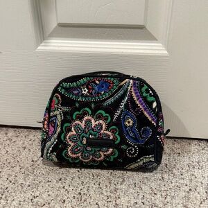 Vera Bradley Black Multicolor Paisley Cosmetic Bag
